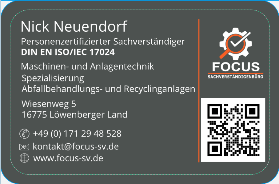 Nick Neuendorf FOCUS Visitenkarte Rueckseite mit Kontaktdaten
